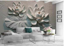 Load image into Gallery viewer, 3D Embossed Lotus Floral Wallpaper - EK CHIC HOME