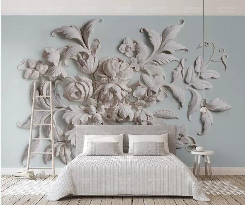 3D Custom Wall Mural Art Wall Painting Rose Flowers Wallpaper - EK CHIC HOME