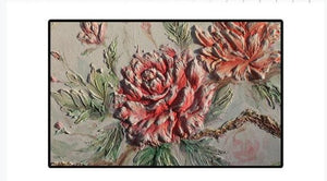 Oil Painting Two Red Rose Wallpaper - EK CHIC HOME