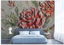 Load image into Gallery viewer, Oil Painting Two Red Rose Wallpaper - EK CHIC HOME