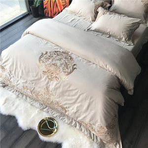 Luxury Egypt Cotton Versailles Waltz Bedding Set Embroidery Duvet 4Pcs - EK CHIC HOME