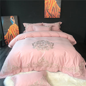 Luxury Egypt Cotton Versailles Waltz Bedding Set Embroidery Duvet 4Pcs - EK CHIC HOME