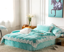 Load image into Gallery viewer, Luxury Flannel European Palace Lace Bedding  Duvet  4pcs - EK CHIC HOME