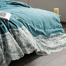 Load image into Gallery viewer, Luxury 100% Cotton Fantasy Lace Bedding Set - Stone Duvet 4Pcs - EK CHIC HOME