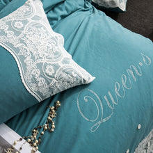 Load image into Gallery viewer, Luxury 100% Cotton Fantasy Lace Bedding Set - Stone Duvet 4Pcs - EK CHIC HOME