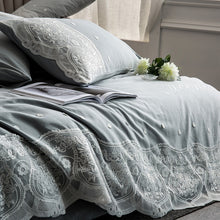 Load image into Gallery viewer, Luxury 100% Cotton Fantasy Lace Bedding Set - Stone Duvet 4Pcs - EK CHIC HOME