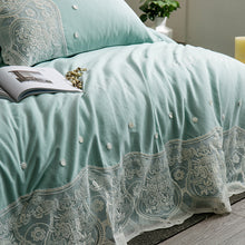 Load image into Gallery viewer, Luxury 100% Cotton Fantasy Lace Bedding Set - Stone Duvet 4Pcs - EK CHIC HOME