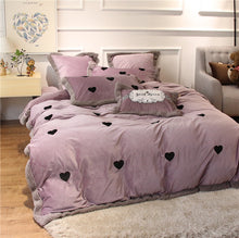 Load image into Gallery viewer, Luxury Velvet Flannel Sweet Heart Bedding Set - EK CHIC HOME
