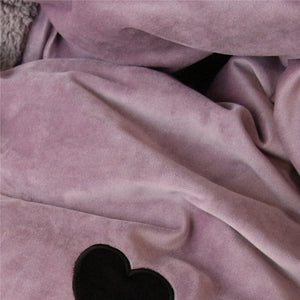 Luxury Velvet Flannel Sweet Heart Bedding Set - EK CHIC HOME