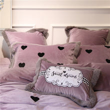 Load image into Gallery viewer, Luxury Velvet Flannel Sweet Heart Bedding Set - EK CHIC HOME