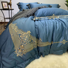 Load image into Gallery viewer, Luxury Egypt Cotton Bedding Set Embroidery Silky Duvet 4Pcs - EK CHIC HOME