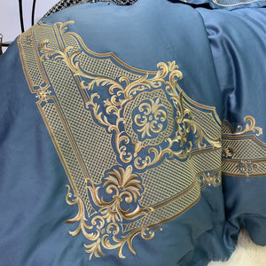 Luxury Egypt Cotton Bedding Set Embroidery Silky Duvet 4Pcs - EK CHIC HOME