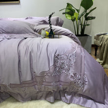 Load image into Gallery viewer, Luxury Egypt Cotton Bedding Set Embroidery Silky Duvet 4Pcs - EK CHIC HOME