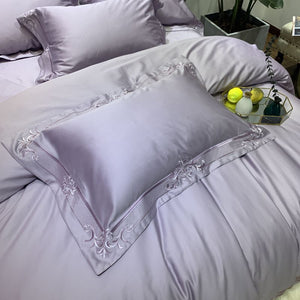 Luxury Egypt Cotton Bedding Set Embroidery Silky Duvet 4Pcs - EK CHIC HOME