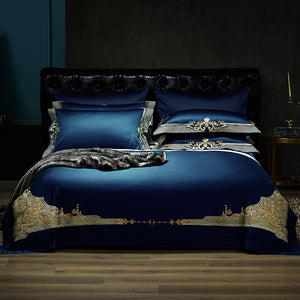 Luxury 600TC Egyptian Cotton Classic Exquisite Bedding Set Embroidery Duvet - EK CHIC HOME