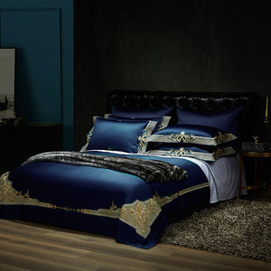 Luxury 600TC Egyptian Cotton Classic Exquisite Bedding Set Embroidery Duvet - EK CHIC HOME