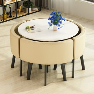 Dining Table Set 4 Chairs - Modern Reception - EK CHIC HOME