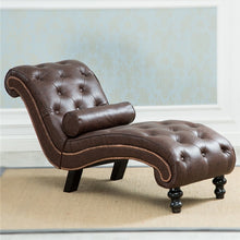 Load image into Gallery viewer, Classic Leather Chaise Lounge Sofa With Pillow Living Room Furniture - EK CHIC HOME
