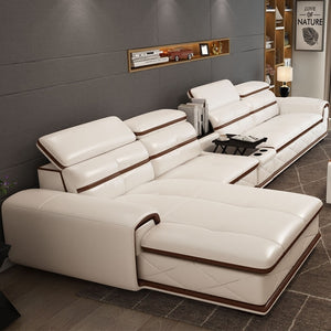 Sectional Luxury Corner Leather Living Set - EK CHIC HOME
