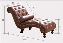 Load image into Gallery viewer, Classic Leather Chaise Lounge Sofa With Pillow Living Room Furniture - EK CHIC HOME