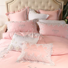Load image into Gallery viewer, 4/6/7Pcs Egypt Cotton Satin Elegant Princess luxury Bedding Set - EK CHIC HOME