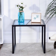 Load image into Gallery viewer, Square Side End Table Tempered Glass Top Metal Frame - EK CHIC HOME