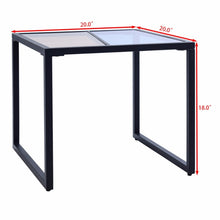 Load image into Gallery viewer, Square Side End Table Tempered Glass Top Metal Frame - EK CHIC HOME