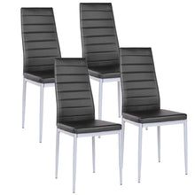 Load image into Gallery viewer, Set of 4 PU Leather Dining Side Chairs Elegant Design Home Furniture Black - EK CHIC HOME