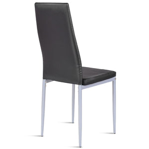 Set of 4 PU Leather Dining Side Chairs Elegant Design Home Furniture Black - EK CHIC HOME
