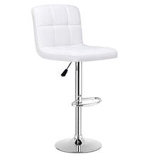 Load image into Gallery viewer, Set Of 2 Bar Stools PU Leather Adjustable Swivel Pub Chairs White - EK CHIC HOME