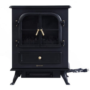 Free Standing Electric 1500W Fireplace Heater Fire Flame Stove Wood Adjustable - EK CHIC HOME