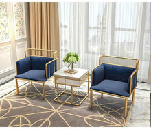 Load image into Gallery viewer, SET of 2 Nordic Simplified Golden Iron Living Room Leisure Chairs - EK CHIC HOME