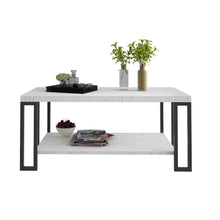Load image into Gallery viewer, Accent Coffee Table Modern Living Room Furniture Metal Frame w/Lower Shelf - EK CHIC HOME