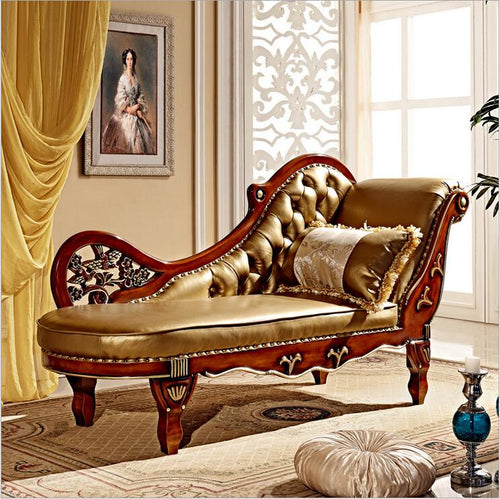 French Design Leather  Sofa  Chaise - EK CHIC HOME