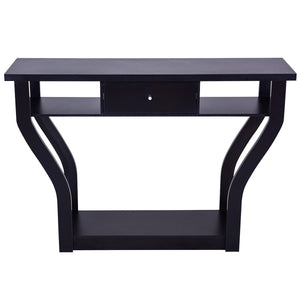 Black Accent Console Table Modern Sofa Entryway Hallway Hall Furniture W/Drawer - EK CHIC HOME