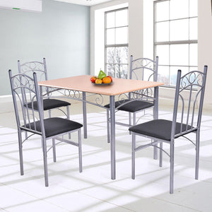 5PCS Dining Set Table and 4 Chairs Home Kitchen Modern Furniture - EK CHIC HOME