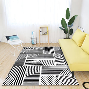 Short Plush Monochrome Living Room Area Rug - EK CHIC HOME