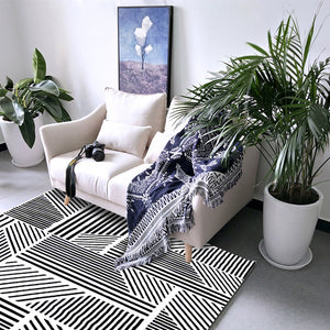 Short Plush Monochrome Living Room Area Rug - EK CHIC HOME