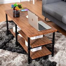 Load image into Gallery viewer, 3-Tier Metal Frame Coffee Table with Storage Shelves - EK CHIC HOME