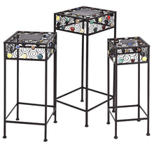 Load image into Gallery viewer, 3 pcs Square Ceramic Beads Decor Metal Plant Stand - EK CHIC HOME