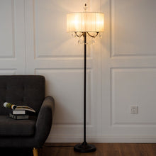 Load image into Gallery viewer, Elegant Sheer Shade Floor Lamp w/ Hanging Crystal LED Bulbs - EK CHIC HOME