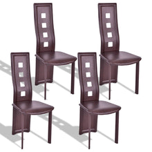 Load image into Gallery viewer, Set of 4 Steel Frame High Back Armless Dining Chairs - EK CHIC HOME