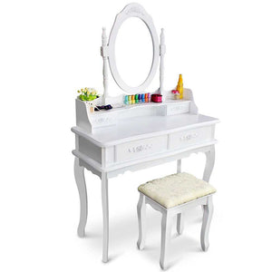 White Vanity Makeup Dressing Table Set - EK CHIC HOME