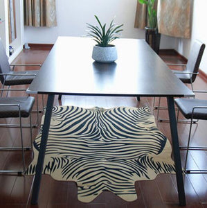 Natural Shape Large Size Zebra/Cow Leather Rugs - EK CHIC HOME