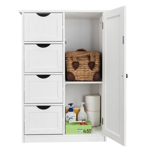 Storage Cabinet 4-Drawers Chest Dresser - White - EK CHIC HOME