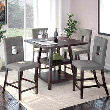 Load image into Gallery viewer, Bistro 5pc 36&quot; Counter Height Rich Cappuccino Dining Set, Pewter Grey - EK CHIC HOME