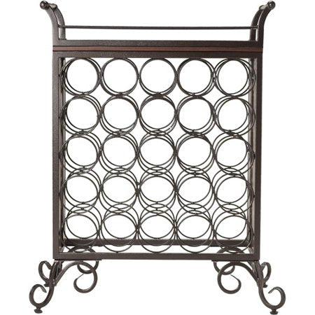 Antique Bronze Wine Rack, Removable Tray, Antique Bronze