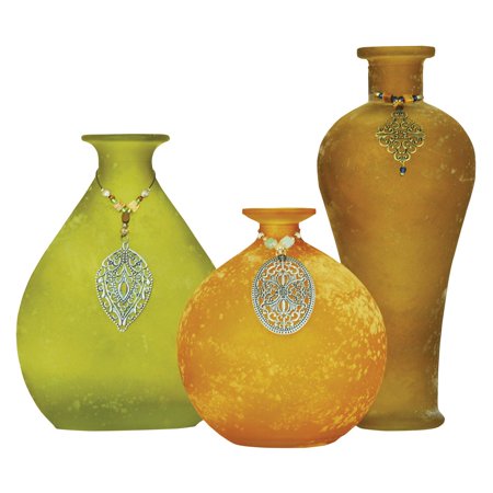 Lux Adorned Vases - Set of 3 - EK CHIC HOME