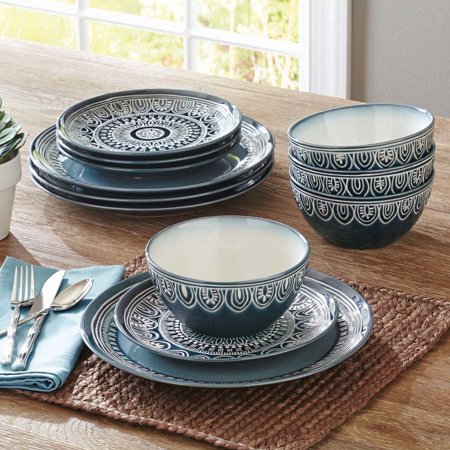 Medallion 12-Piece Dinnerware Set - EK CHIC HOME