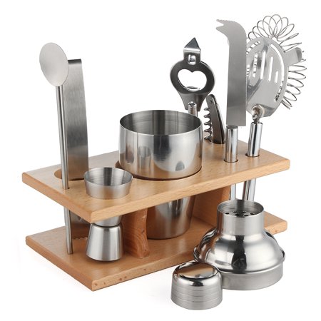 Cocktail Shaker Bar Set/Martini Kit - 10-Pack Stainless Steel - EK CHIC HOME